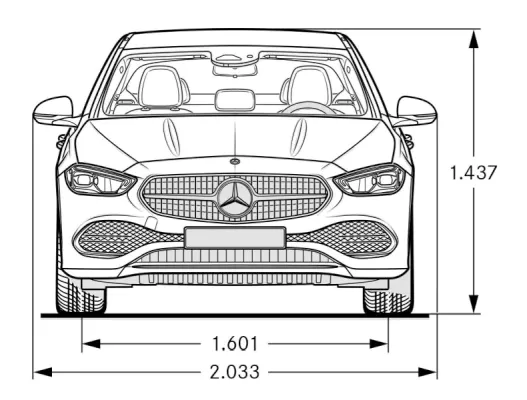 Mercedes,W206,C-class,dimensions