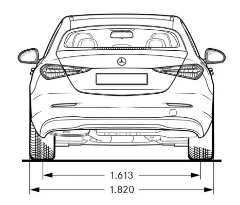 Mercedes,W206,C-class,dimensions