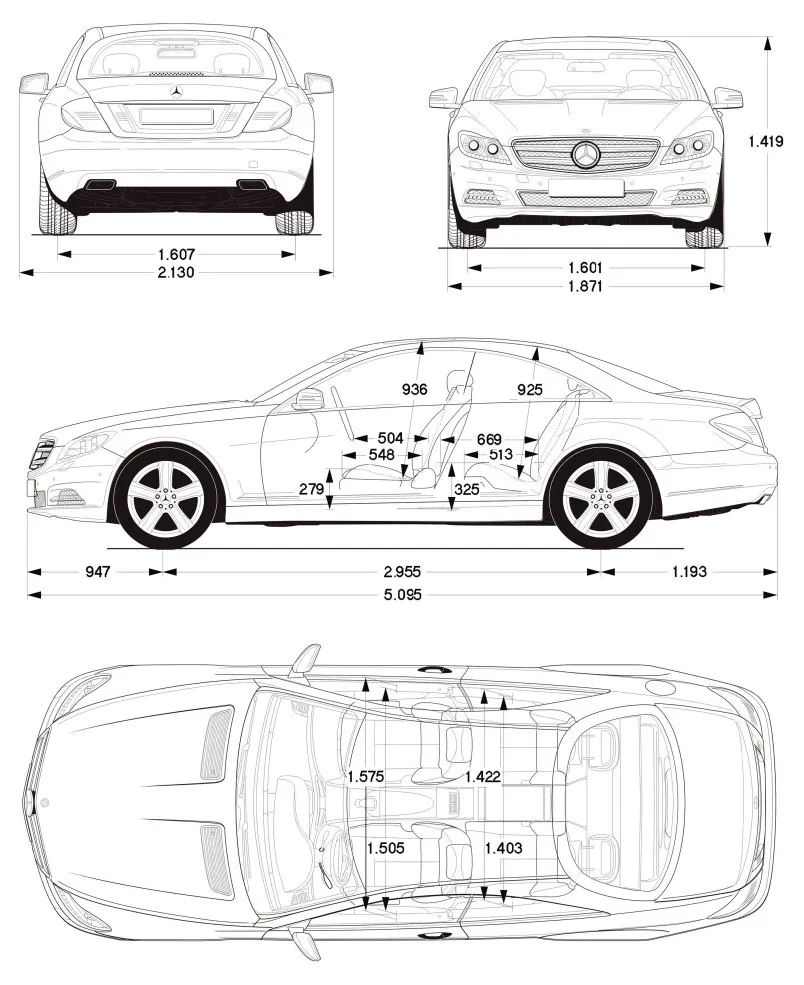 Mercedes,C216,dimensions
