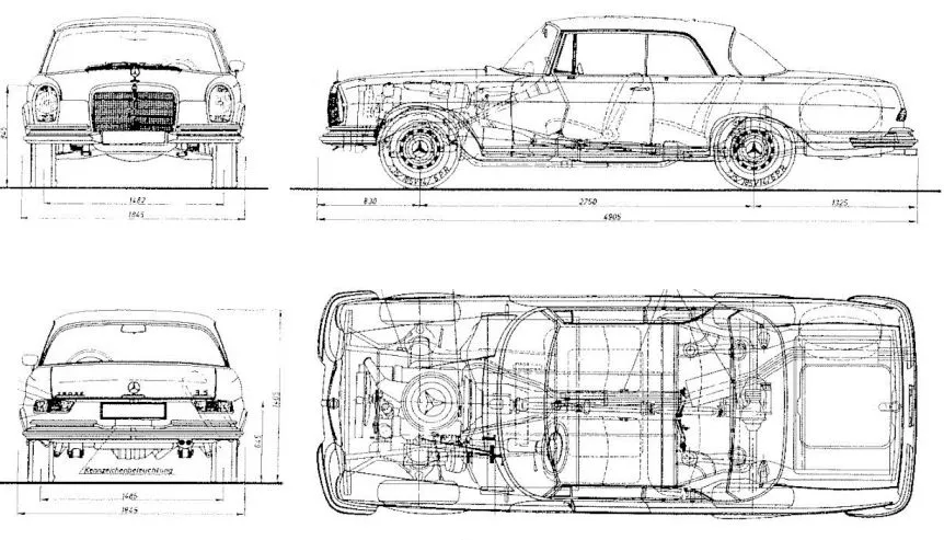 Mercedes,W111c,dimensions