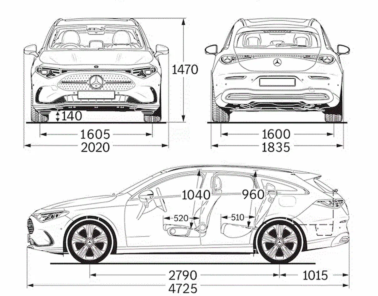Mercedes・C174・CLA・Dimensions