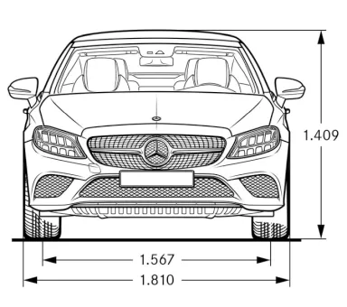 Mercedes,A205,Classe C,Cabriolet,Dimensions
