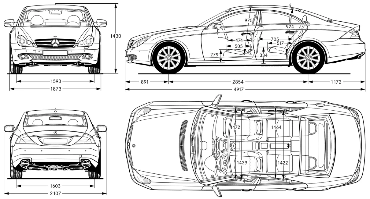 Mercedes,C219,CLS,dimensions