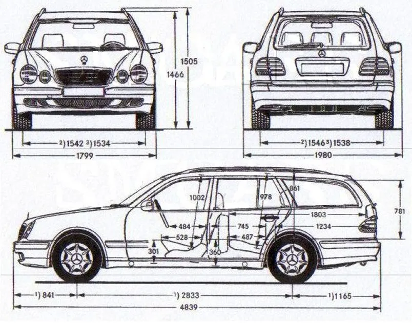 Mercedes,S210,E-class,dimensions