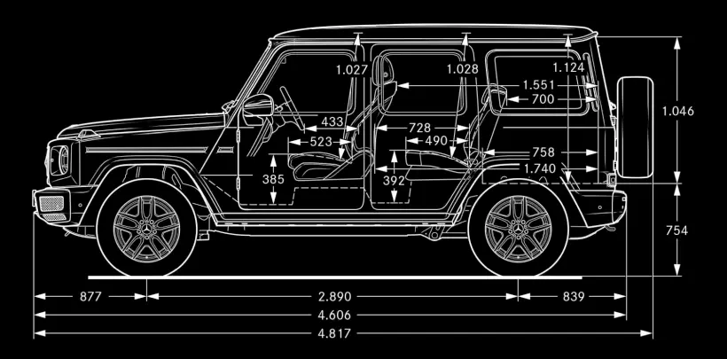 Mercedes,W463_2,G-class,Maße