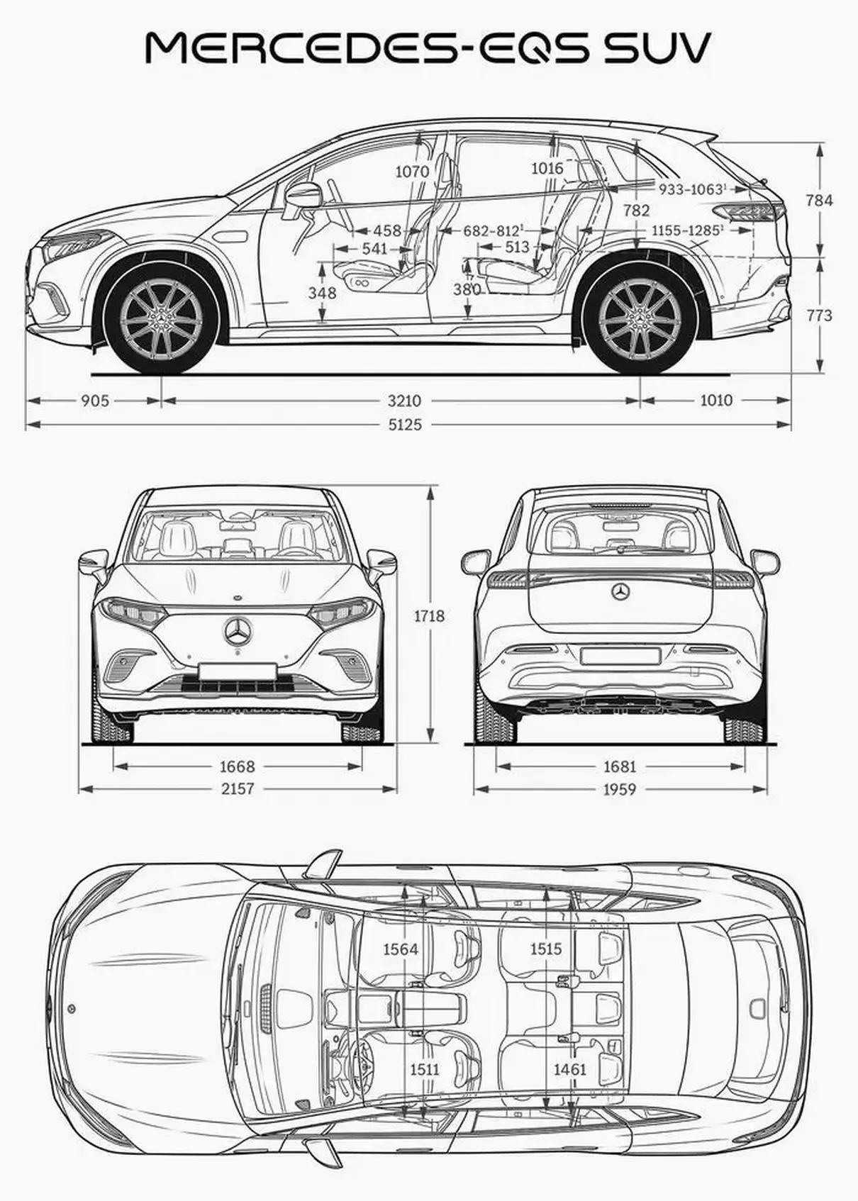 Mercedes・x296・EQS SUV・Dimensions
