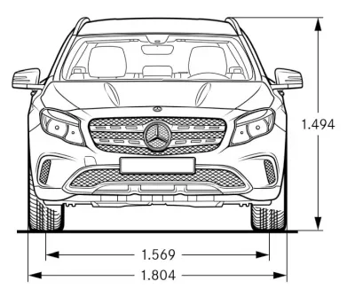 Mercedes,X156,GLA,dimensions