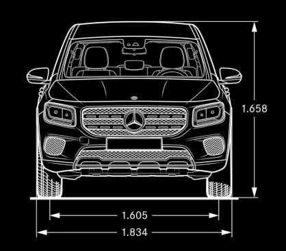 Mercedes,X247,glb,dimensions