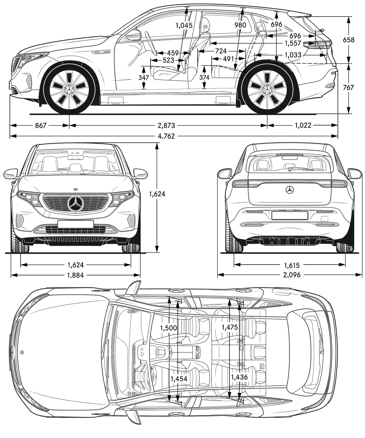 Mercedes・N293・EQC・Dimensions