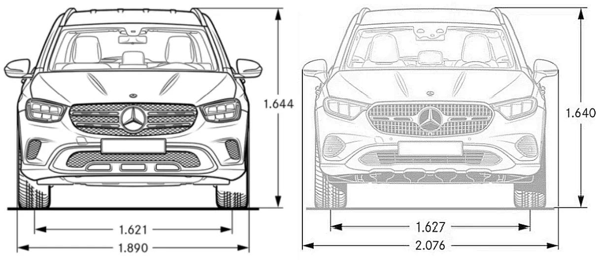 Mercedes,x253,x254,GLK,dimensions