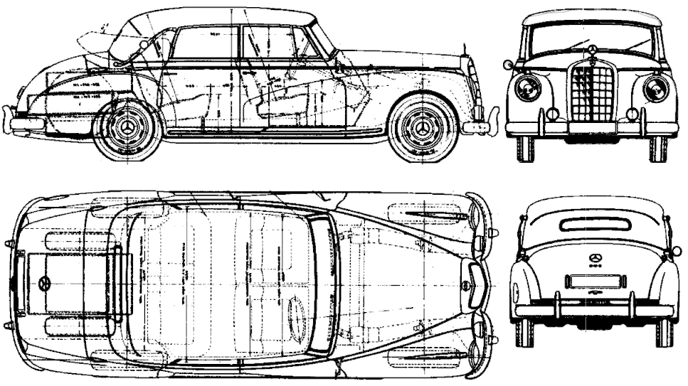 Mercedes,W186,landaulet,dimensions