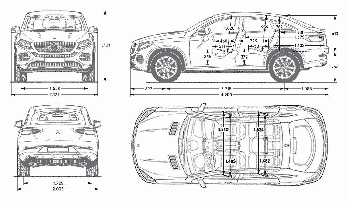 Mercedes,C292,GLE-Coupe,dimensions