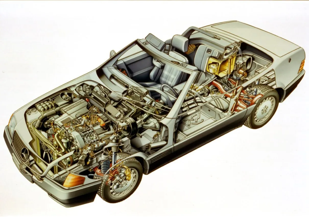 Mercedes,R129a_SL,perspective view