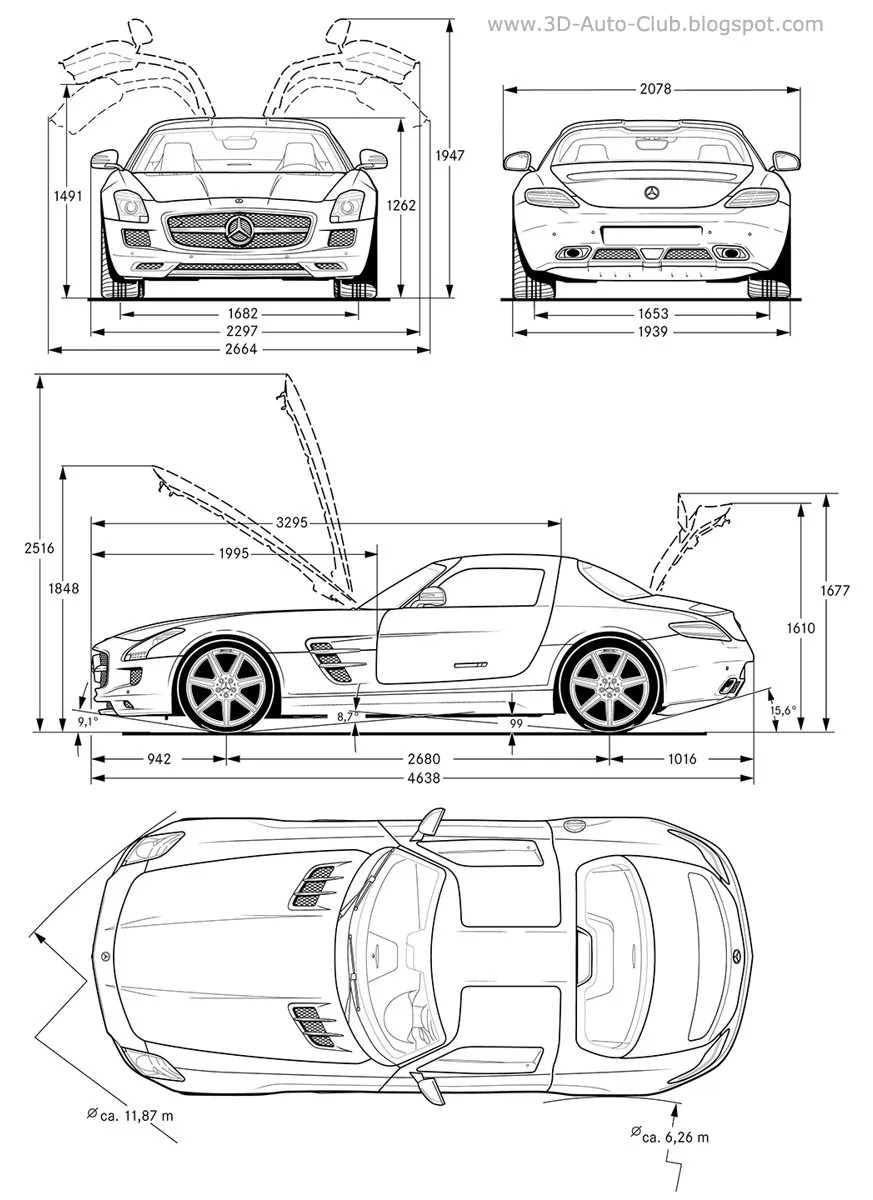 Mercedes,C197,SLS AMG,dimensions