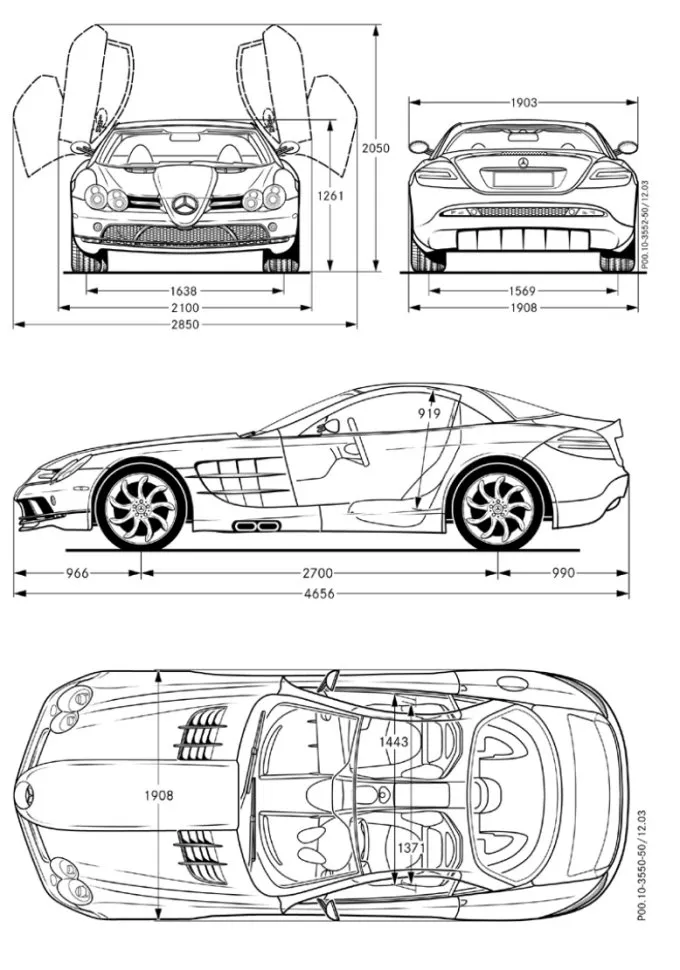 メルセデス,C197,AMG GT,寸法